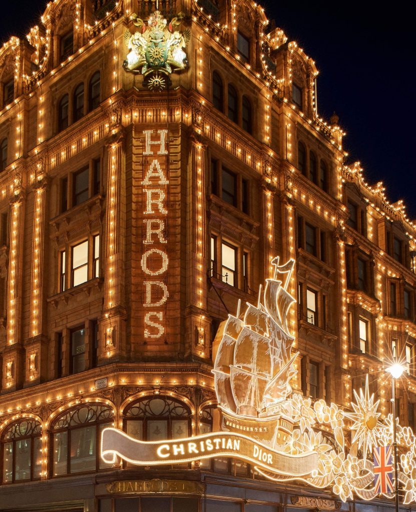 Dior transforms Harrods in London with glittering holiday light