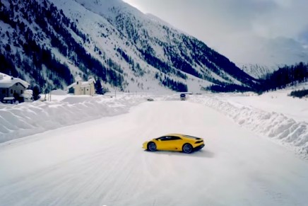 The Lamborghini Winter Driving Academy is testing up to 700 hp on snow and ice with Aventador and Huracán