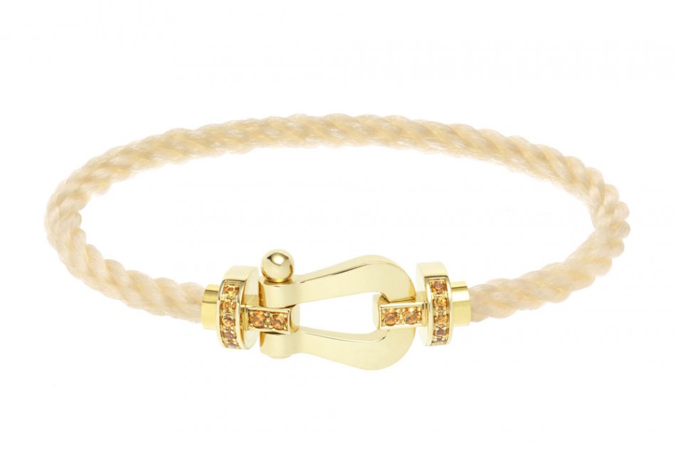 FRED Force 10 Bracelet Small 18k Yellow Gold with Diamonds