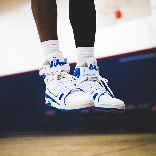 Louis Vuitton on X: Step forward. The LV Trainer from @virgilabloh  #LVMenSS19 show reinvents the vintage basketball shoe. Find the new #LouisVuitton  sneakers at   / X