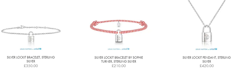 Virgil Abloh-Reimagined Louis Vuitton for Unicef Silver Lockit Bracelets
